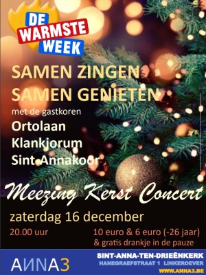 ANNA3 | Zaterdag 16 december 2023 | Meezing-Kerst-Concert | Ortolaan - Klankjorum - Sint-Annakoor - Joannes Thuy, orgel | 20.00 uur concert - 19:30 uur deuren open | Sint-Anna-ten-Drieënkerk Antwerpen Linkeroever
